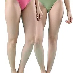 hint Womens Plain Bikini Panty - Pack of 2 | Outer Elastic | Combed Cotton | Double-Layered Gusset | Soft Nylon Waistband | Sweat Absorbent | Everyday Comfort | image 1