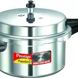 Prestige Popular Plus Induction Base Aluminium Outer Lid Pressure Cooker, 7.5 Litres, Silver-image-0