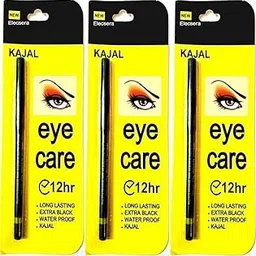 Mikado Enterprijes Eyecare Kajal Pencil 12 Hour Extra Black Long Lasting Water Proof Kajal (Pack of 3)-picture-16