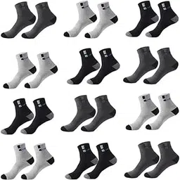 jhaikal Jhai Kal 12 Pairs Solid Cotton Ankle Length Socks for Men & Women, Multicolor, Pack of 12, Free Size-picture-43