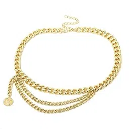 Women Golden Chain Designe Kamar Band For Ladies-image-12