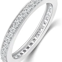 vighnaharta Single Line CZ Silver and Rhodium Plated Ring - [VFJ1078FRR]-picture-15