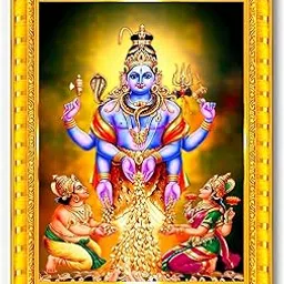 Lord Shiva Giving Dhan to Lakshmi & Kubera Dhana Dakshinamurthy Swarna Akarshana Bhairava Religious Golden Photo Frame For Mandir And Wall Decor D002 (7x9 inch)-picture-26
