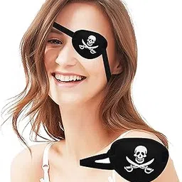 Black Single Eye Mask, Pirate Skull Crossbone eye patch?Adjustable 3D Eye Patch for Adult and Kid-picture-37
