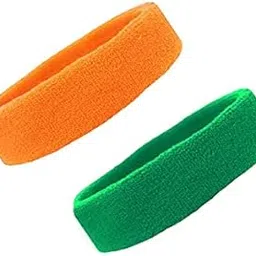 Utkarsh Combo of 2 Pcs Dark Green and Orange Men & Women Running/Fitness/Yoga/Workout/Gym Sweat Head Band-picture-14
