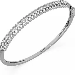 maira 925 Sterling Silver Stylish Kada Bracelet Pure Rhodium Plated Cubic Zirconia Anti Tarnish Hypoallergenic Kada for Women |Valentine Gift for Women | Certificate of Authenticity-picture-51