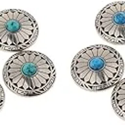 Enakshi® 10 Pieces Round Floral Turquoise ons Screw Back for Bag Wallet Saddle|Crafts | Sewing | Closures & Connectors | ons-picture-25