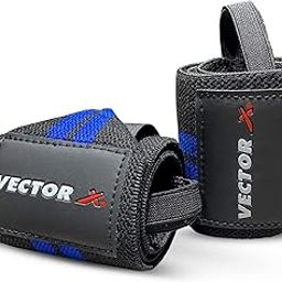 Vector X WW-10 Wrist Supporter for Gym Wrist Band for Men Gym & Women with Thumb Loop Straps -Men Hand Grip & Wrist Support Sports Straps for Gym, Weightlifting (Black-Blue)-picture-23