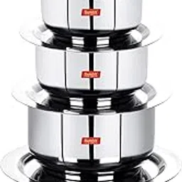 Sumeet Stainless Steel Friendly Tope/patila/cookware With Lids, 370ML, 550ML, 800ML, 1100ML,1400ML, 5 Piece (Steel)-picture-42