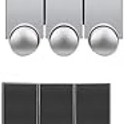 HEAVENGLOW 2pcs Wall Mounted Triple Soap Dispenser Shower Lotion Shampoo Gel Bottle-image-48