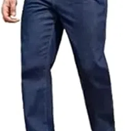Linaria Dark Blue Loose Fit Baggy Denim Jeans, Plain Style, Straight Leg, Casual Wear-picture-36