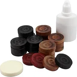 StonKraft Wooden Carrom Board Coins Pieces Combo Pack - 24 Carrom Coins, 2 Queens, 1 Striker and 1 Powder-picture-27