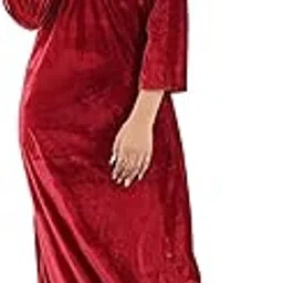 gutthi Women's Cotton Florals Long Nightdress(W-4008RED)-picture-55