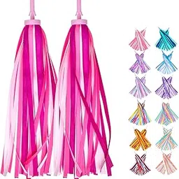 Bike Streamers for Girls 1 Pair, Bike Decorations Girls Bike Tassels, Kids Bike Accessories Scooter Bicycle Tricycle Handlebar Streamers Handle Bar Grips Accessories for Girls Boys (Pink)-picture-20