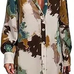 shasmi Women's & Girl's Purple and Black Tie Dye Print Button Front Shirt Dress, Elegant Long Sleeve Dress for Spring & Fall, Womens Clothing Versatile for All Seasons (Shirt 201)-picture-15