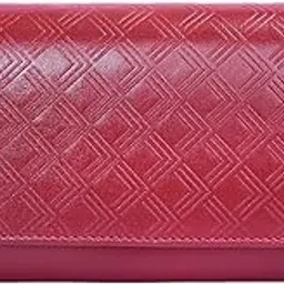 Women's Genuine Leather Clutch Wallet | Ladies Wallet- 6 Card Slots - RFID Protection - 2 ID Card Slots - Women's Wallet - Magnetic Closure - Hand Wallet | ZL009 EMBS (RED)-image-11
