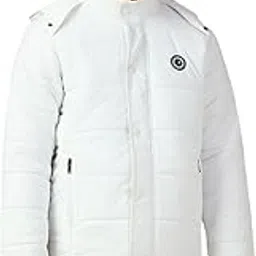 dennis lingo Men White Solid Regular Fit Full Sleeve Hooded Padded Jacket-picture-26
