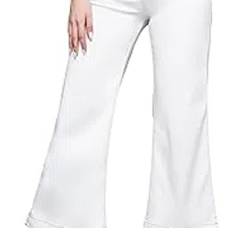 miss chase Women's Flared Mid Rise Ankle Length Stretchable Denim Jeans-picture-11
