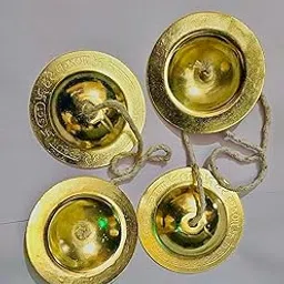 Sai Musicals khartal Traditional Instrument Indian Music (4.1 Inches) Brass manjeera,Indian hand cymbaltala, jalra, khartal, kartal tala for bhajan Set of 2-image-27
