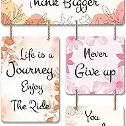 Artvibes Think Bigger Decorative Wall Art MDF Wood Hanger for Livingroom, Bedroom | Home Decor | Office | Gift | Quotes Items | Artworks for Decoration | Modern Designer (WH_6517N)-image-50