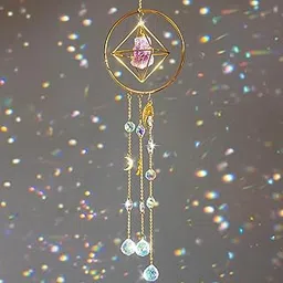 Decozion Amethyst & Crystal Suncatcher for Window Wonderment - Sun Catchers with Crystals for Dazzling Light - Indoor Rainbow Maker - Crystal Sun Catcher - Hanging Crystals with Protective Qualities-image-43