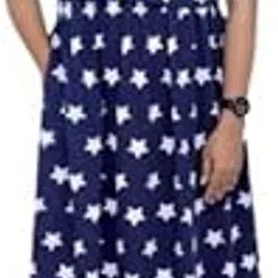 Butter Buds Women's Night Wear Calf Length Digital Printed Zipless Maternity/Nursing & Feeding Maxi/Nighty/Gown/Kurta/Dress with Pocket (S Size) (Dark Blue, S, Natasha)-picture-32