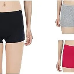 arla apparel Pack of 3 Pure Cotton Stretchable Multicolor Broad Elastic Boy Short Panties-Free One Pair Transparent Bra Strap-picture-59
