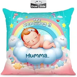 Brizberry® Premium Throw Pillow Cushion, mom to be Gifts, Pregnant Woman Wife Sister, Coming Soon Mumma, Pregnancy Gift for Baby Shower, with Premium Filler Cushion (16 inch x 16 inch) (Design 8)-picture-14