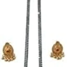 aaiku Traditional Maharashtrian Pendant Mangalsutra | Gold Plated Long Chain with Black Beads | Stylish Tanmaniya Nallapusalu Chains Necklace for Women & Girls-picture-37