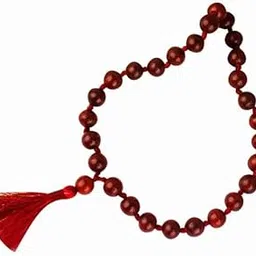 RDK SON'S Sandalwood - Red Variant (Lal Chandan) Knotted Mala Bracelet 10 mm 27+1 Beads Prayer Mala, Sandalwood Bracelet Quarter Mala-picture-54