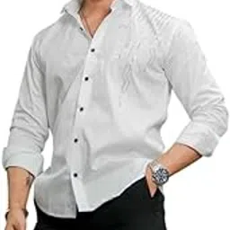 foomer Stylish Men Club Wear Satin Cotton Shirt | Regular Fit Full Sleeve Shirt for Mens & Boys | Lightweight & Breathable | Shirts for Office, Casual, Party | Available Sizes S to 2XL-picture-14