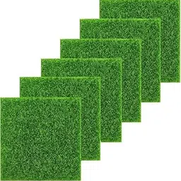 Artificial Grass Mat for Home Decoration | Fish Tank | Kids School Projects | Size 30cmx30cm | Green Color | 6 pcs-picture-45