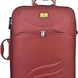 city bag Medium Cabin Luggage Bag(61cm) Travel Bag Trolley Bag Three Wheel and Number Lock (Maroon)-picture-55