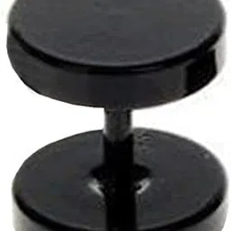 Mens Fashion Round Stud Dummbbel Black Stainless Steel Earrings For Men And Women-image-27
