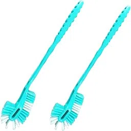 KLEAN MAX Double Side Toilet Cleaner Brush for Cleaning Indian and Western Style Toilets, 2 Pieces Sea Green Color Virgin Plastic Toilet Brush-picture-66