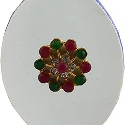 Handmade Fancy Stone stud Work Saree pin Brooch for Women Jewellery Latest Stylish Crystal Unisex Floral Shape Brooch for Women/Girls (sku-bro2654)-image-80