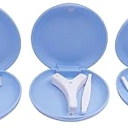 Dentosmile Slim Aligner Case/Aligner and Retainer Case/Dental Orthodontic Retainer Box - Sky Blue Colour with (1 Y-Type Chewies and 1 Retriever with Cotton Bag Carry Case)-picture-52