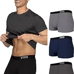 xyxx Men's Pace 100% Super Combed Cotton Solid Antimicrobial Trunks with No Marks Casual Style Waistband (Pack of 4) image 1