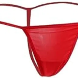 myaddiction 2xWomen's Bandage Sheer Solid G-String Briefs Panties T-Back Underwear Red-picture-25