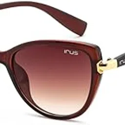 Uv Protected Sunglasses For Women | Size- Medium | Shape- Cat Eye | Model- Irs1206C2Sg, Brown-image-17