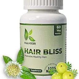 kulveda Hair Bliss Capsule for Hair | Bhringraj/Hibiscus Flower And Amla | Strengthens Roots For Thicker & Resilient Hair |Ayurvedic Herbs for Fall Control|For Women & Men - 60 Veg Capsule-picture-45