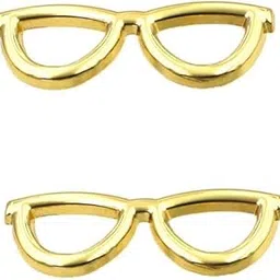 style along Golden Glasses Frames Metal Lapel Pin Brooch (Size: 3.5 X 1 cm) Pack of 2 image 1