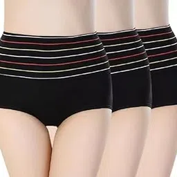 kietties Women's Cotton Blend Bikini (Panty (P3)-Black-Black-Black_XL)-picture-13
