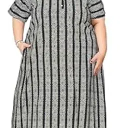 posh perfection Plus Size Cotton Nighty for Women with Pocket – Soft & Breathable Sleepwear | Comfortable Full-Length Gown image 1