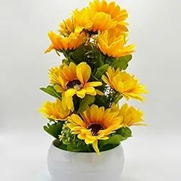 Artificial Sunflowers Plants | Fake Flower Plant, Artificial Potted Plants for Indoor & Outdoor | Artificial Flowers Fake Silk Sunflower Flower Plant for Home, Office, Tabletop Decor-image-62