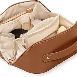 HBselect Travel Makeup Bag Makeup Bag Makeup Bag Wash Bag Women's and Girls' Makeup Bag, dark brown-picture-36