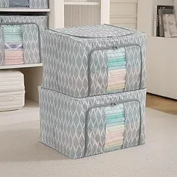 HOKIPO Sturdy, Stackable and Moisture Resistant Non-Woven Cloth Organiser for Storage, 66L Pack of 2 (AR-5801 * 2)-picture-10