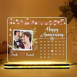 DECOCRU Anniversary Calendar for Couple | Customized Calendar LED Table Lamp | Custom Photo Lamp | Gifting for Wedding, Anniversary, Husband, Boyfriend, Wife, Girlfriend (8x6 Inch)-picture-26