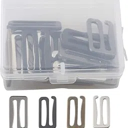 ALLinONE 1 Box Mixed Color Metal Replacement Bra Strap Slide Hook Swimsuit Bra Hooks (1 inch - 24pcs)-picture-16
