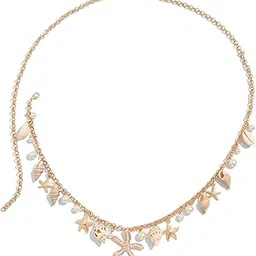 syga Women’s Adjustable Beach Waist Chain - Shell, Pearl, Starfish & Conch Pendants - Dresses, Skirts & Beachwear Styling-picture-23
